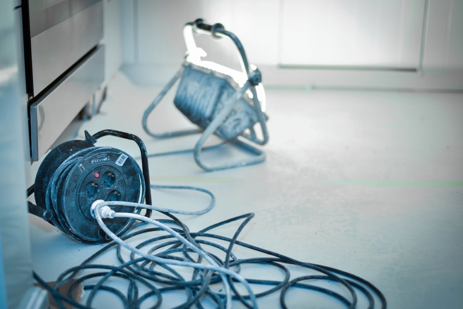 Electrical wiring work in preparation for a standby generator install